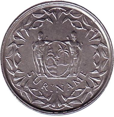 Монета 1 цент. 1975 год, Суринам.