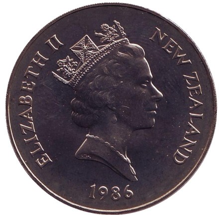 Монета 1 доллар. 1986 год, Новая Зеландия. Королевский визит.