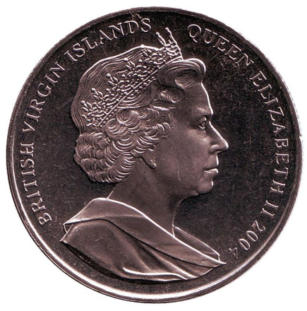 Монета 1 доллар. 2004 год, Британские Виргинские острова. Кролик Питер.