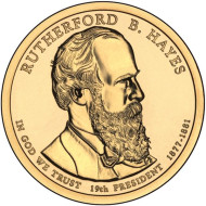 19-й президент США. Резерфорд Б. Хейз. Монетный двор D. 1 доллар, 2011 год, США. 19-й президент США. Резерфорд Б. Хейз. Монетный двор D. 1 доллар, 2011 год, США.