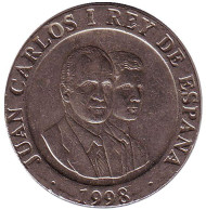Монета 200 песет. 1998 год, Испания. Монета 200 песет. 1998 год, Испания.