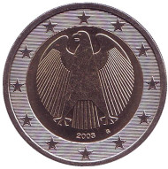 Монета 2 евро. 2003 год (G), Германия. Монета 2 евро. 2003 год (G), Германия.