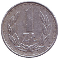 Монета 1 злотый. 1987 год, Польша.