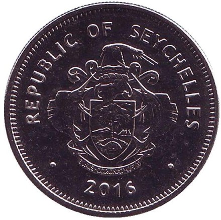 Монета 1 рупия. 2016 год, Сейшельские острова. Королевская бабочка.