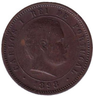 Монета 5 рейсов. 1898 год, Португалия.