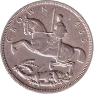 Монета 1 крона. 1935 год, Великобритания. 25-летие правления Короля Георга V (1910-1935).