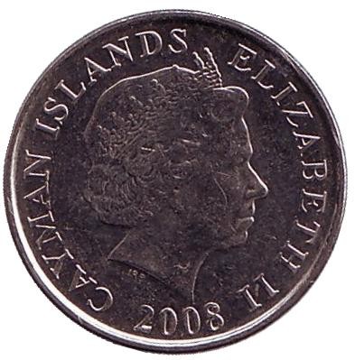 Монета 5 центов. 2008 год, Каймановы острова. Розово-пятнистая креветка. Монета 5 центов. 2008 год, Каймановы острова. Розово-пятнистая креветка.