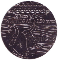 Монета 2,5 евро. 2014 год, Португалия. Резное ярмо. Монета 2,5 евро. 2014 год, Португалия. Резное ярмо.