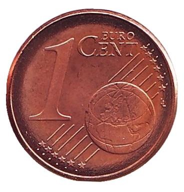 Монета 1 цент. 2005 год (F), Германия.