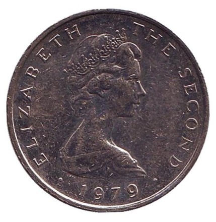 Монета 5 пенсов. 1979 год, Остров Мэн. (Отметка: "AB") Колесо Лакси.