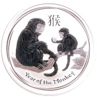 Монета 1 доллар. 2016 год, Австралия. Год обезьяны. Монета 1 доллар. 2016 год, Австралия. Год обезьяны.