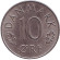 Монета 10 эре. 1977 год, Дания.
