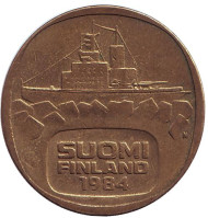 Монета 5 марок, 1984 год, Финляндия. Ледокол Урхо. Монета 5 марок, 1984 год, Финляндия. Ледокол Урхо.