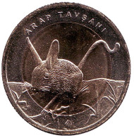 Монета 1 лира. 2016 год, Турция. Тушканчик. Монета 1 лира. 2016 год, Турция. Тушканчик.