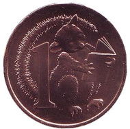 Монета 1 цент. 2017 год, Австралия. Опоссум Хаш.