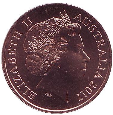 Монета 1 цент. 2017 год, Австралия. Опоссум Хаш.