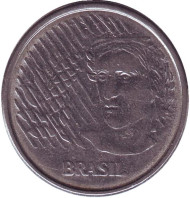 Монета 10 сентаво. 1995 год, Бразилия. Фигура Республики. Монета 10 сентаво. 1995 год, Бразилия. Фигура Республики.