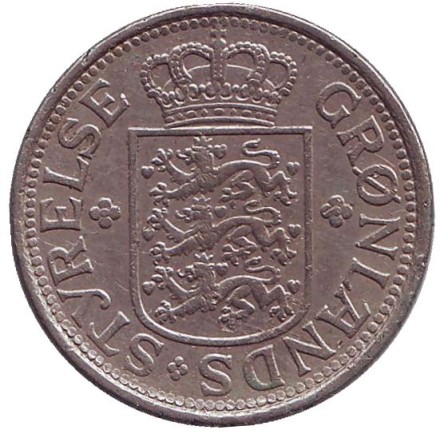 Монета 25 эре. 1926 год, Гренландия. Белый медведь.