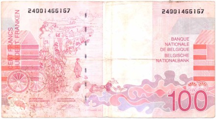Банкнота 100 франков. 1995 год. Бельгия. P-147(1).