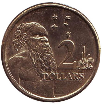 Монета 2 доллара. 2016 год, Австралия. Старейшина аборигенов.