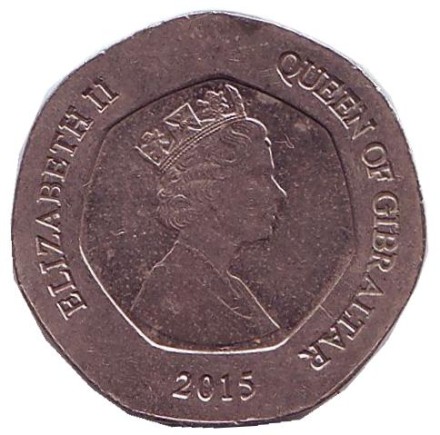 Монета 20 пенсов. 2015 год, Гибралтар. Цветы. Монета 20 пенсов. 2015 год, Гибралтар. Цветы.