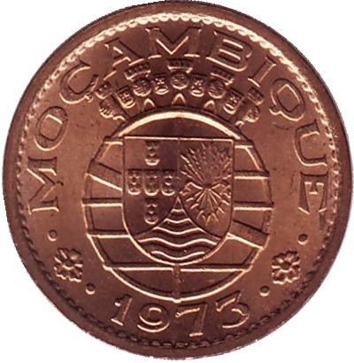 Монета 20 сентаво. 1973 год, Мозамбик в составе Португалии. Монета 20 сентаво. 1973 год, Мозамбик в составе Португалии.