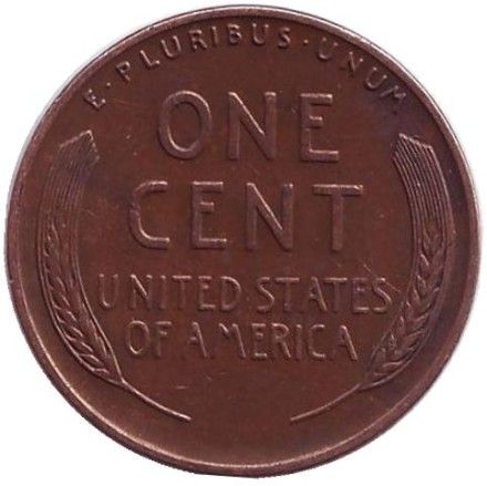 Монета 1 цент. 1939 год (D), США. Линкольн.