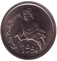 Монета 10 песет. 1996 год, Испания. Эмилия Базан.