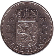 Монета 2,5 гульдена, 1970 год, Нидерланды. Монета 2,5 гульдена, 1970 год, Нидерланды.