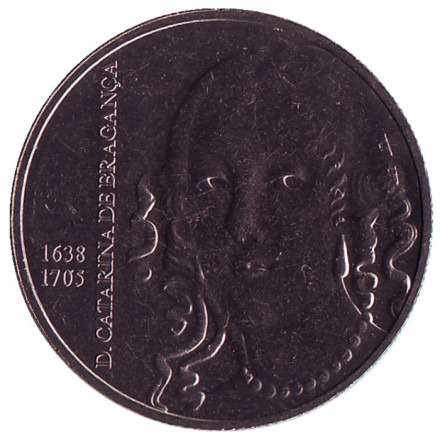 Монета 5 евро. 2016 год, Португалия. Екатерина Брагансская.