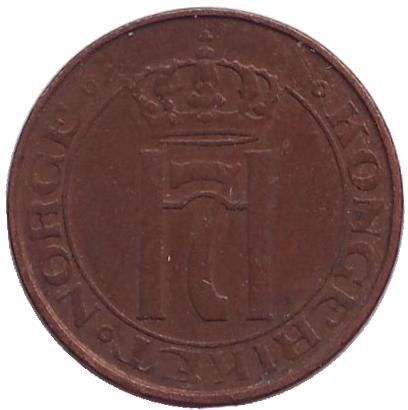 Монета 1 эре. 1929 год, Норвегия. Монета 1 эре. 1929 год, Норвегия.