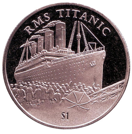Монета 1 доллар. 2002 год, Сьерра-Леоне. Титаник.