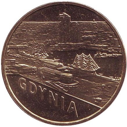 Монета 2 злотых, 2011 год, Польша. Гдыня.