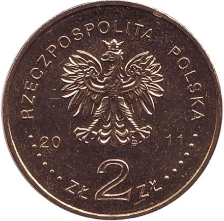 Монета 2 злотых, 2011 год, Польша. Гдыня. Монета 2 злотых, 2011 год, Польша. Гдыня.