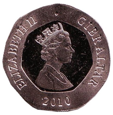 Монета 20 пенсов. 2010 год, Гибралтар. 4 ключа. Монета 20 пенсов. 2010 год, Гибралтар. 4 ключа.