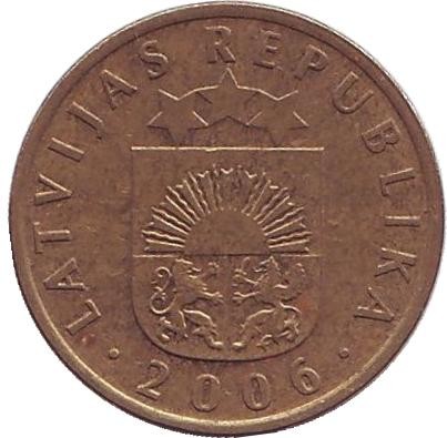 Монета 5 сантимов, 2006 год, Латвия. Из обращения. Монета 5 сантимов, 2006 год, Латвия. Из обращения.