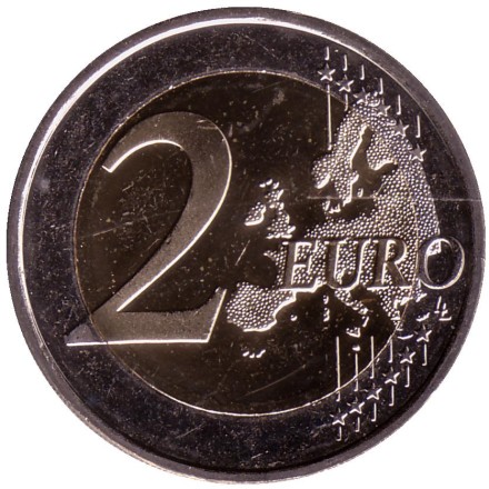 Монета 2 евро. 2011 год, Финляндия. 200 лет Банку Финляндии.