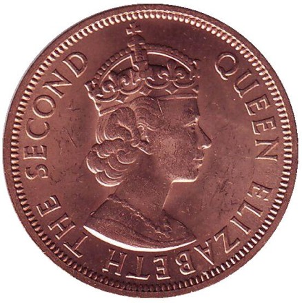 Монета 1 цент. 1965 год, Восточно-Карибские государства. UNC.