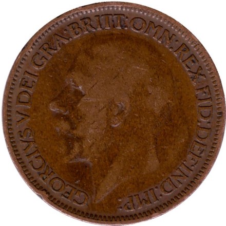 Монета 1/2 пенни. 1926 год, Великобритания. Монета 1/2 пенни. 1926 год, Великобритания.