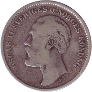 Монета 2 кроны. 1878 год, Швеция. Король Оскар II. Монета 2 кроны. 1878 год, Швеция. Король Оскар II.