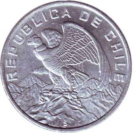 Монета 10 эскудо. 1974 год, Чили. Монета 10 эскудо. 1974 год, Чили.