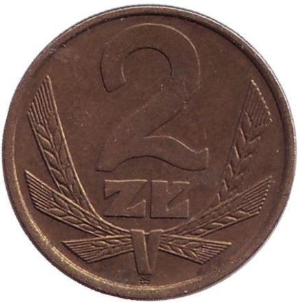 Монета 2 злотых. 1976 год, Польша.