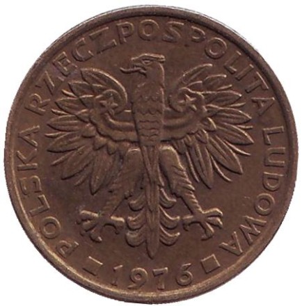 Монета 2 злотых. 1976 год, Польша.