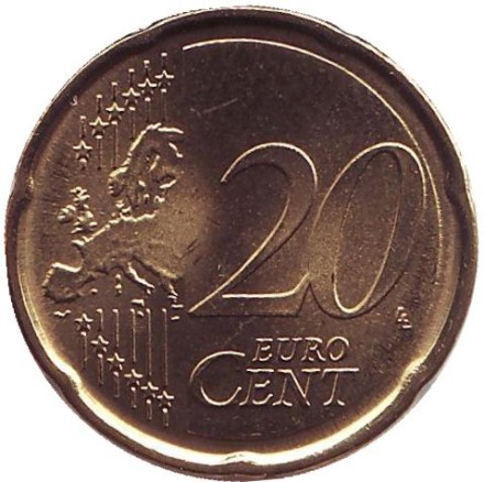 Монета 20 центов. 2010 год, Португалия. Монета 20 центов. 2010 год, Португалия.