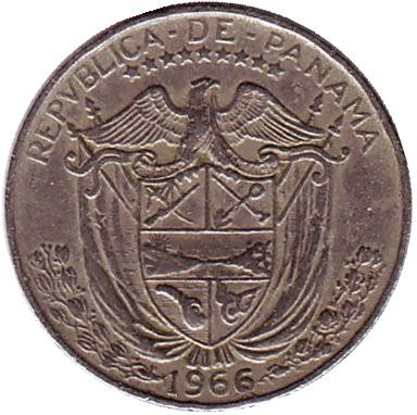 Монета 1/10 бальбоа. 1966 год, Панама. Васко Нуньес де Бальбоа. Монета 1/10 бальбоа. 1966 год, Панама. Васко Нуньес де Бальбоа.