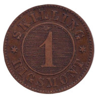 Монета 1 скиллинг-ригсмёнт. 1860 год, Дания. Фредерик VII. Монета 1 скиллинг-ригсмёнт. 1860 год, Дания. Фредерик VII.