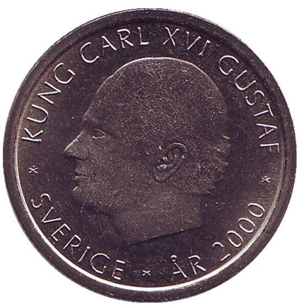 Монета 1 крона. 2000 год, Швеция. Миллениум. Смена тысячелетия. Монета 1 крона. 2000 год, Швеция. Миллениум. Смена тысячелетия.
