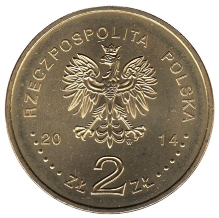 Монета 2 злотых, 2014 год, Польша. 100-летие со дня рождения Яна Карского. Монета 2 злотых, 2014 год, Польша. 100-летие со дня рождения Яна Карского.