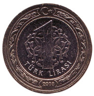 Монета 1 лира. 2018 год, Турция. UNC. Монета 1 лира. 2018 год, Турция. UNC.
