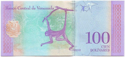 Банкнота 100 боливаров. 2018 год, Венесуэла. Дата 22-03-2018. Банкнота 100 боливаров. 2018 год, Венесуэла. Дата 22-03-2018.